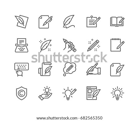Simple Set of Copywriting Related Vector Line Icons. 
Editable Stroke. 48x48 Pixel Perfect. Foto d'archivio © 