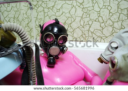 free photos portrait of a young woman wearing a gas mask avopix com
