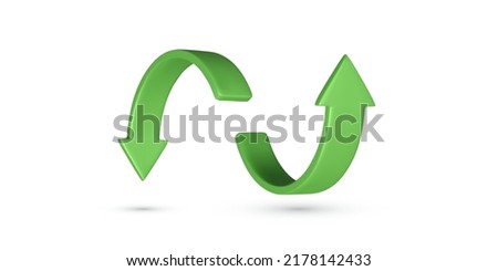 Green circle arrows up and down direction. Arrow sign or icon for web button and interface and navigation design. Vector illustration