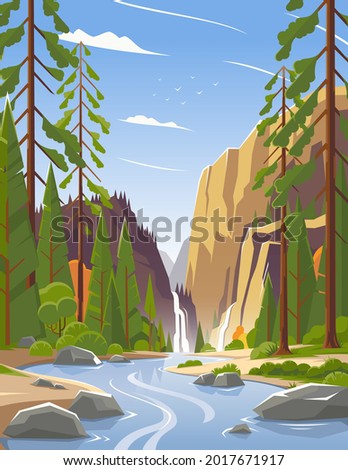 Similar – Image, Stock Photo waterfall of a natural park