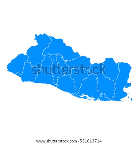 Blue map of el Salvador