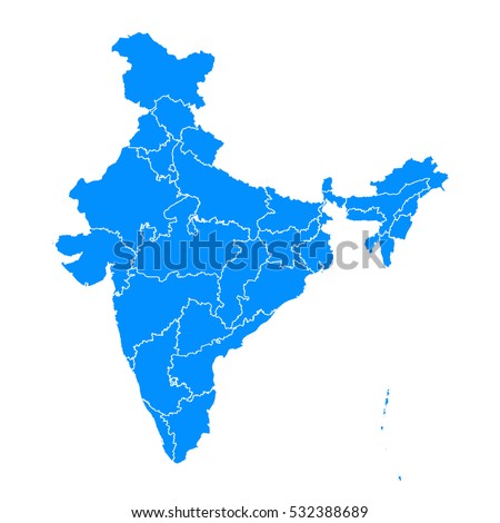 Blue map of India