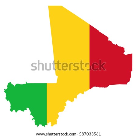 Mali flag map