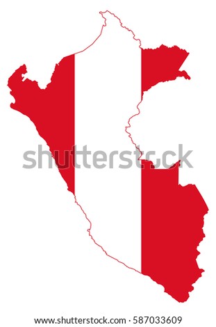 Peru flag map