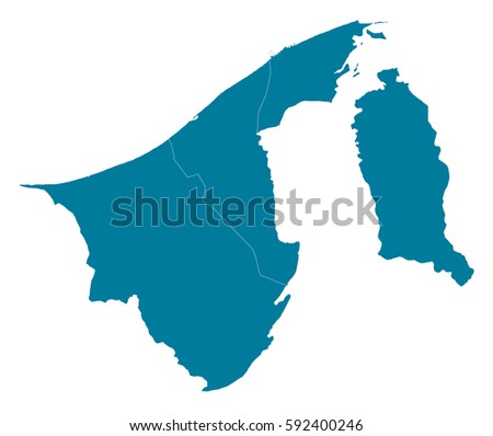 brunei Darussalam blue map vector