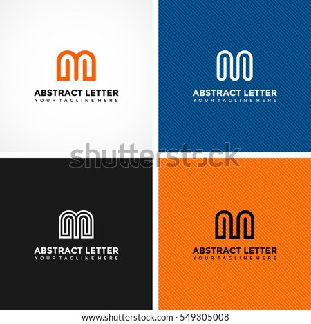 Abstract Letter M Logo template. 4 alternative logo templates. Vector Illustrator eps.10