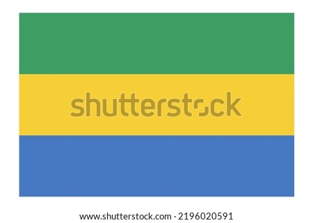 Gabon flag, correct color and size of national Gabon flag, patriotic vector Illustration