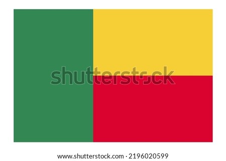 Flag of Benin, the correct color and size of the national Benin flag, patriotic vector Illustration