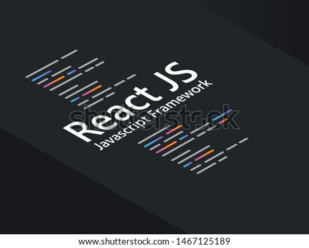 React application programming language coding software technology vector illustration