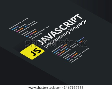 Javascript the popular programming language coding software technology vector illustration