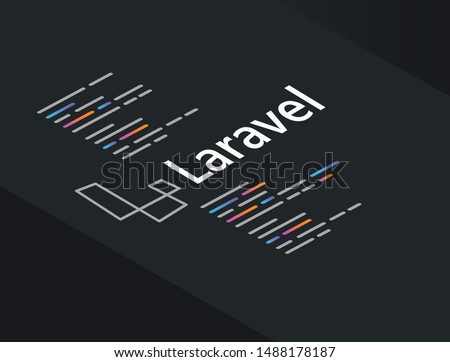 Laravel framework programming language coding software technology vector illustration