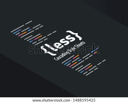 LESS - Leaner Style Sheets the dynamic preprocessor style sheet language coding software technology vector illustration