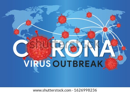 Corona virus deadly pandemic infection spread in china with map flu outbreak vector illustration