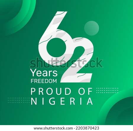 Logo design 62th the National Day of Nigeria,happy independence day Republic Federation of Nigeria