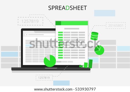 The spreadsheet document icon illustrator