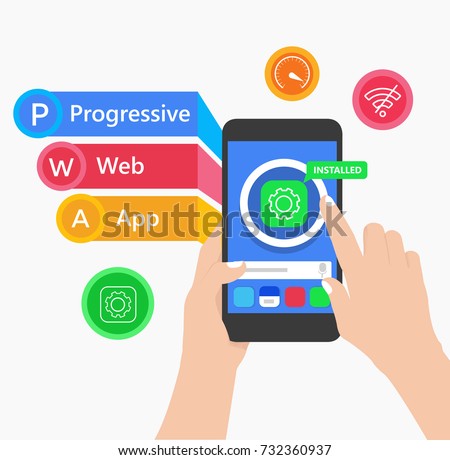PWA Progressive Web App, the latest website applications technology with fast loading offline service worker caching