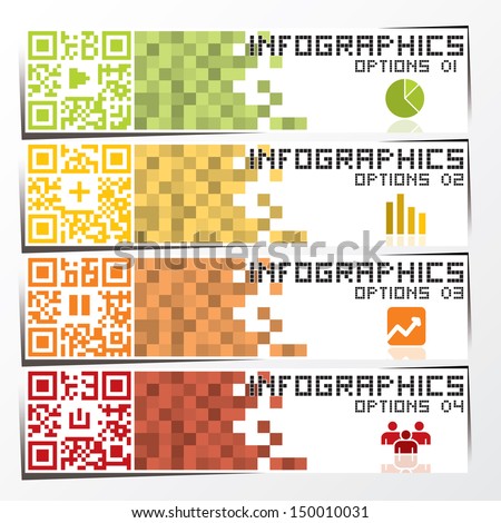 QR Code Infographics Banner & Background Design Template