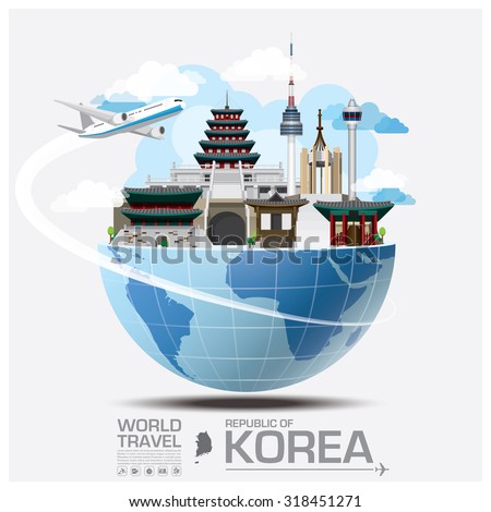 Republic Of Korea Landmark Global Travel And Journey Infographic Vector Design Template