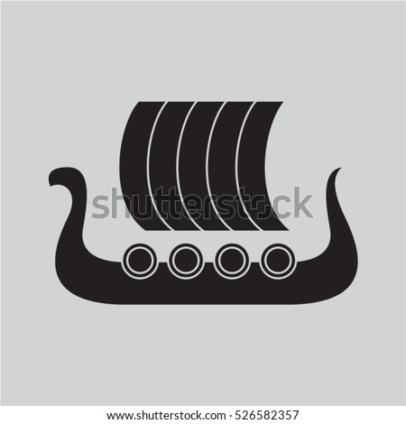 Viking Ship Icon Stock Vector Illustration 526582357 : Shutterstock