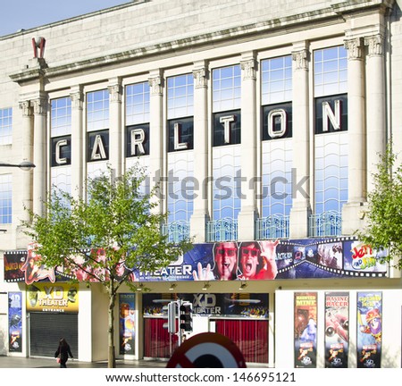 DUBLIN, IRELAND - MAY 25: the Carlton Cinema building on May 25, 2013 in Dublin, Ireland. The Carlton Cinema was an art deco cinema that was used for 56 years between 1938 and 1994.
