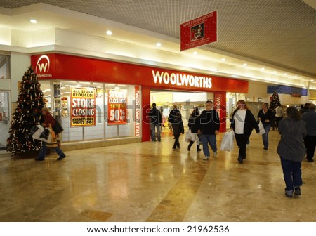 KIRKCALDY, UK - DECEMBER 12: Shoppers visit Woolworths during its closing down sale after 99 years of business December 12, 2008 in Kirkcaldy, UK.