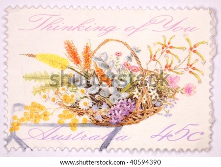 AUSTRALIA - CIRCA 1991: A stamp printed in Australia shows message \