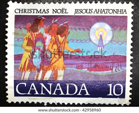CANADA - CIRCA 1998: A stamp printed in Canada shows image celebrating the birth of Jesus, series, circa 1998