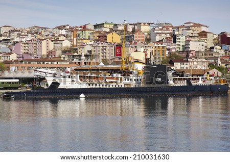 ISTANBUL - MARCH 27: Submarine Museum on March 27, 2014 in Istanbul, Turkey. Istanbul is the capital of Turkey and the largest city in Europe, with a population of 14.2 million.