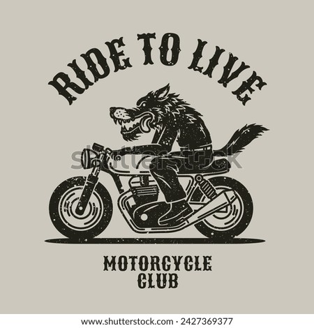 Fox Mascot Motorcycle Badge badge, label, logo, t-shirt graphic in Vintage Hand Drawn vector illustration