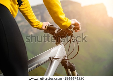 Similar – Image, Stock Photo close up handlebar of a bicycle