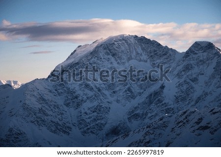 Similar – Image, Stock Photo Snowy mountain ridge in winter