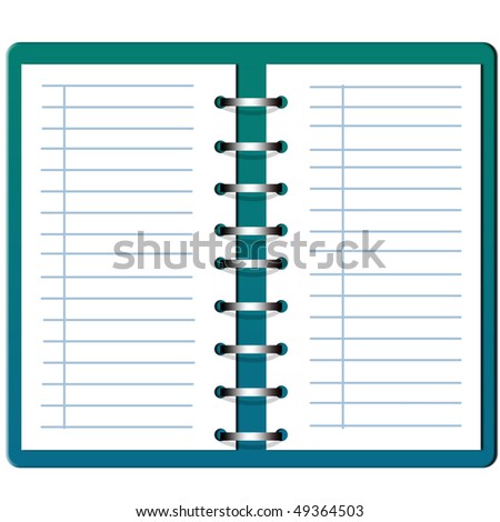 open blank Note book with circular spiral