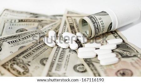 high costs of expensive medication concept