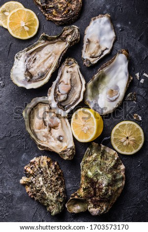 Similar – Image, Stock Photo Fresh oysters with lemons in restaurant