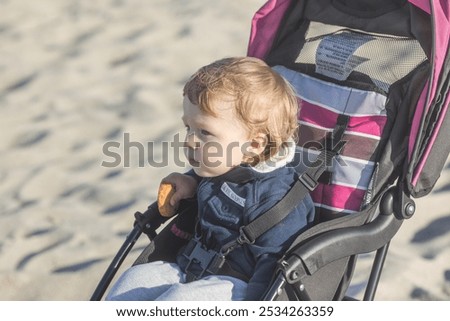 Similar – Foto Bild Spaziergänger mit Brandung am Strand von Sao Pedro de Moel in Portugal