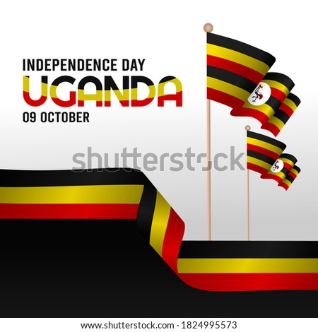 Uganda Independence Day Vector Illustration. Suitable for greeting card, poster and banner.