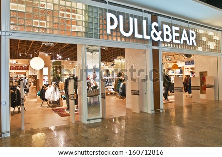VILNIUS, LITHUANIA - OCTOBER 24: PULL&BEAR store on October 24, 2013 in Vilnius, Lithuania. Pull & Bear is a Spanish clothing and accessories retailer based in NarÃ?Â³n, Galicia.