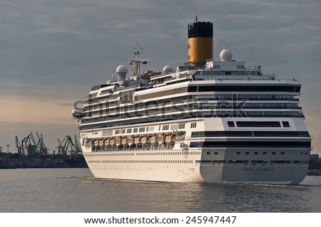 KLAIPEDA,LITHUANIA- MAY 30:cruise liner in port on May 30,2012 in Klaipeda,Lithuania.