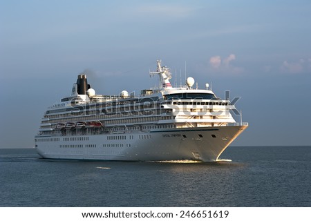 LITHUANIA- MAY 30:cruise liner in the Baltic sea on May 30,2012 in Lithuania.Crystal Symphony is a cruise ship owned and operated by Crystal Cruises.