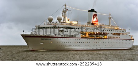 KLAIPEDA,LITHUANIA-AUG 21:cruise liner DEUTSCHLAND in the Baltic sea on August 21,2012 in Klaipeda,Lithuania.