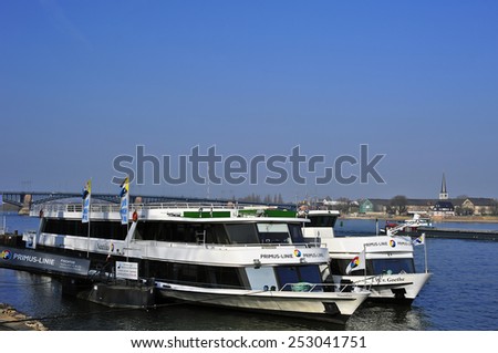 MAINZ,GERMANY-FEB 15:guided tour ships in Rhine on February 15,2015  in Mainz,Germany.