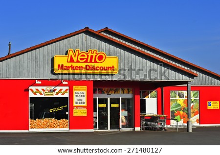 OPPENHEIM,GERMANY-MARCH 22:Netto Marken-Discount store on March 22,2015 in Oppenheim,Germany.Netto Marken-Discount is a German supermarket chain.
