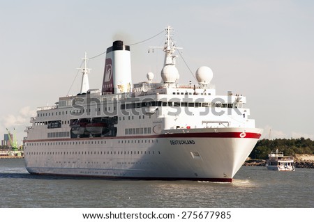KLAIPEDA,LITHUANIA- MAY 29:cruise liner DEUTSCHLAND in port Klaipeda on May 29,2012 in Klaipeda, Lithuania.