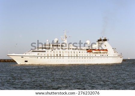 LITHUANIA- JUNE 05:cruise liner Seabourn Pride in the Baltic sea on June 05,2012 in Lithuania.
