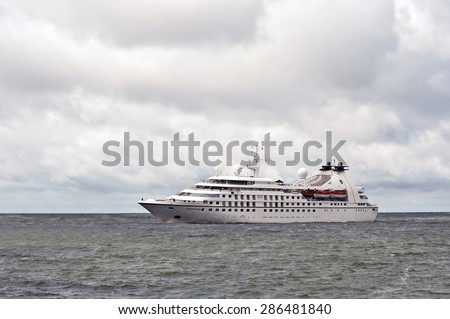 KLAIPEDA,LITHUANIA- JULY 19:cruise liner SEABOURN PRIDE in port on July 19,2012 in Klaipeda,Lithuania.