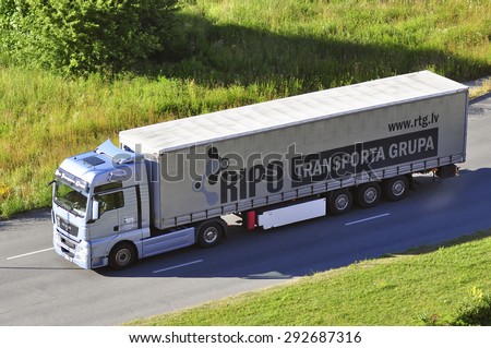 KLAIPEDA,LITHUANIA-JULY 01:MAN truck of RIPO on the street on july 01,2015 in Klaipeda,Lithuania.