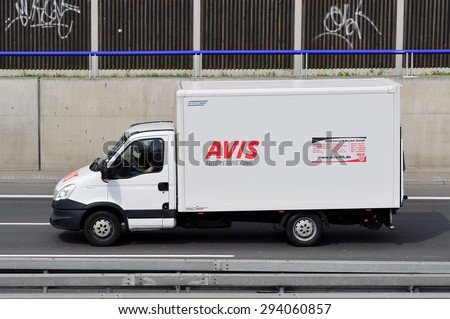 FRANKFURT,GERMANY-APRIL 16: truck of AVIS on April 16,2015 in Frankfurt,Germany.