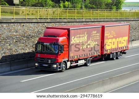 FRANKFURT,GERMANY-APRIL 24:MAN truck of MAX on April 24,2015 in Frankfurt,Germany