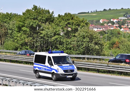FRANKFURT,GERMANY-JULY 31: police van on July 31,2015 in Frankfurt,Germany.