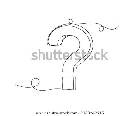 Continuous one line question mark shape isolated vector illustration.